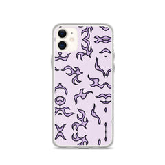 Purple Flame Clear Case