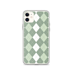 Green Argyle Clear Case