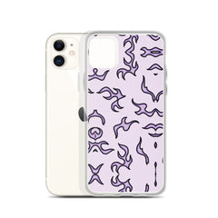 Purple Flame Clear Case