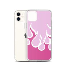 Pink Flames Clear Case