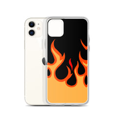 Orange Flames Clear Case