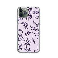 Purple Flame Clear Case