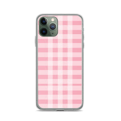 Pink Plaid Clear Case