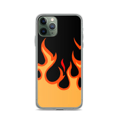 Orange Flames Clear Case