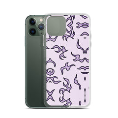 Purple Flame Clear Case