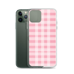 Pink Plaid Clear Case