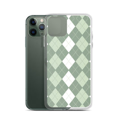 Green Argyle Clear Case