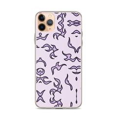 Purple Flame Clear Case