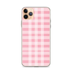 Pink Plaid Clear Case