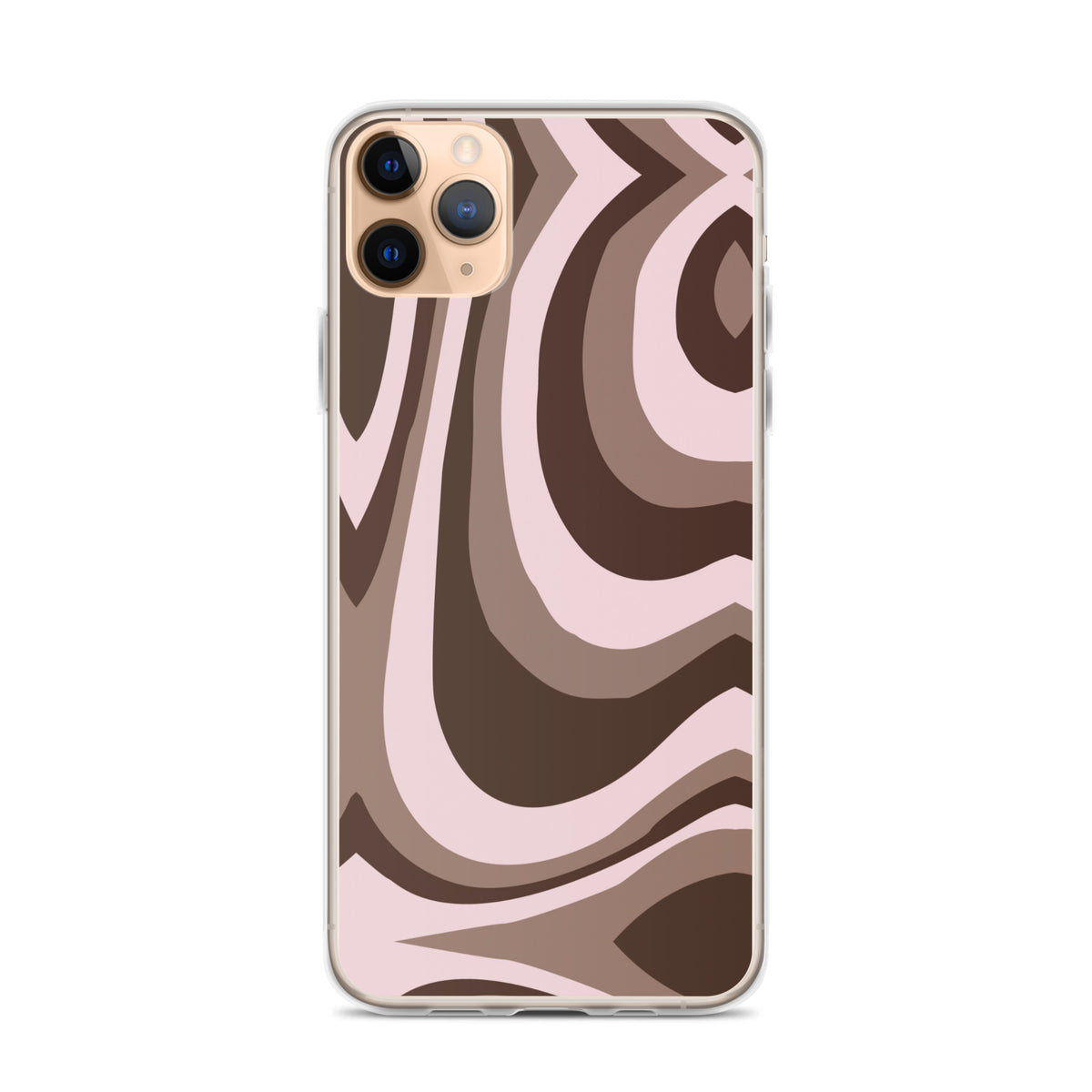 Brown Swirl Clear Case