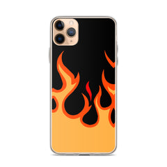 Orange Flames Clear Case