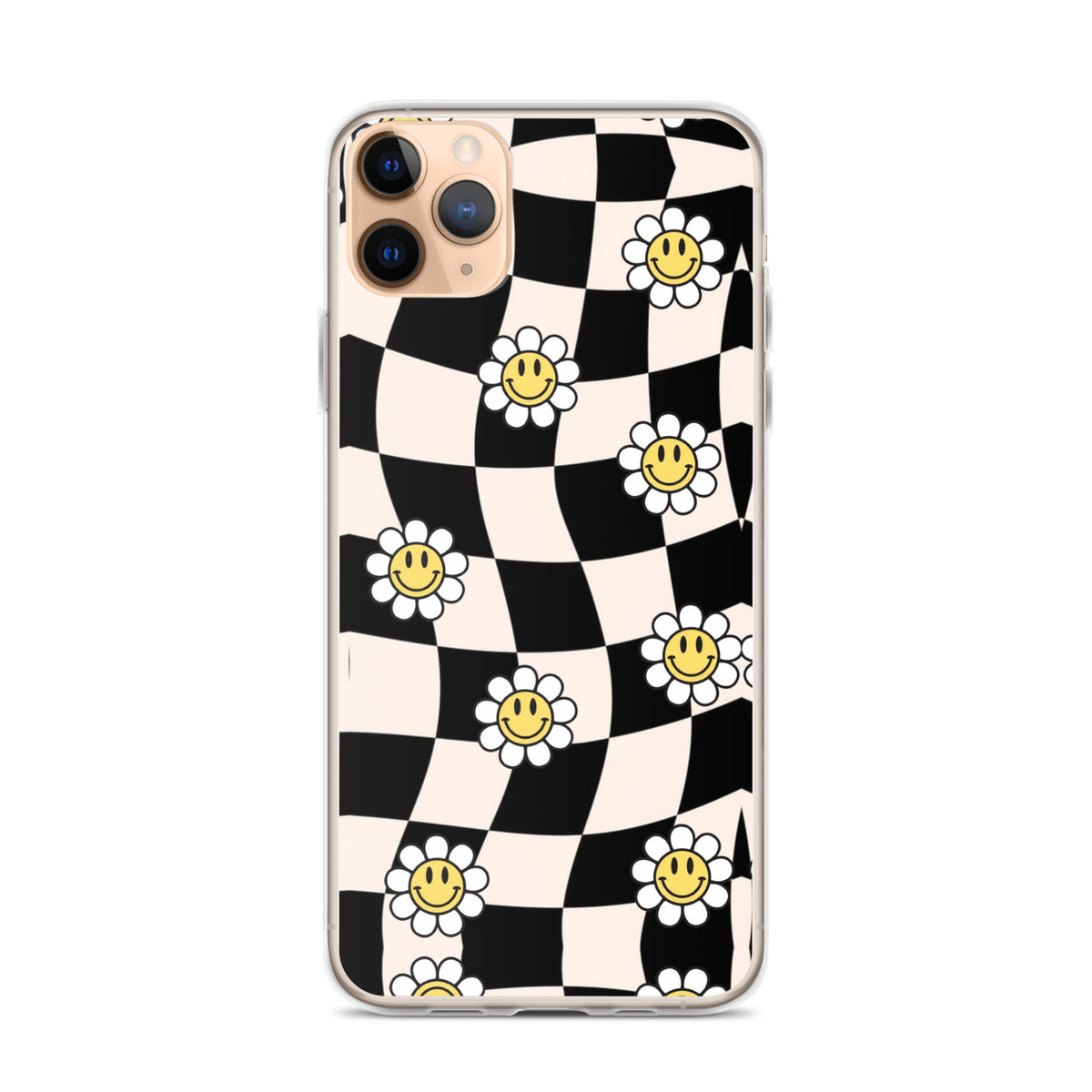 Checkered Smiling Daisies Clear Case