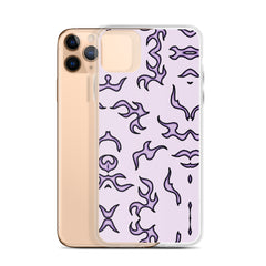 Purple Flame Clear Case