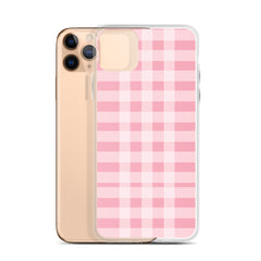 Pink Plaid Clear Case