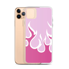 Pink Flames Clear Case