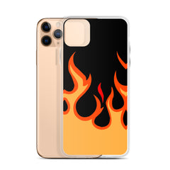 Orange Flames Clear Case