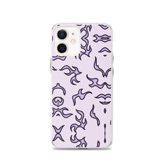 Purple Flame Clear Case