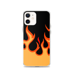 Orange Flames Clear Case