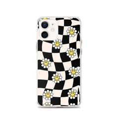 Checkered Smiling Daisies Clear Case