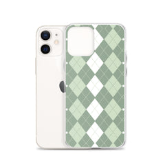 Green Argyle Clear Case