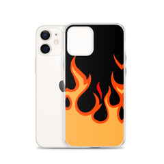 Orange Flames Clear Case