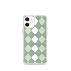 Green Argyle Clear Case