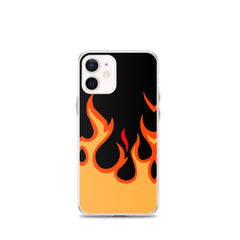 Orange Flames Clear Case