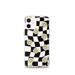 Checkered Smiling Daisies Clear Case