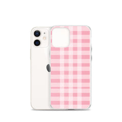 Pink Plaid Clear Case