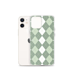 Green Argyle Clear Case