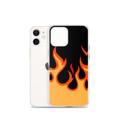 Orange Flames Clear Case