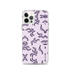 Purple Flame Clear Case