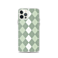 Green Argyle Clear Case