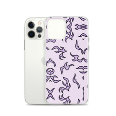 Purple Flame Clear Case