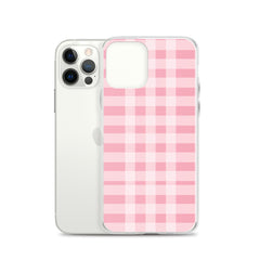 Pink Plaid Clear Case