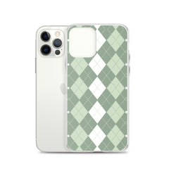 Green Argyle Clear Case