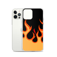 Orange Flames Clear Case