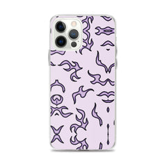 Purple Flame Clear Case