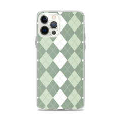 Green Argyle Clear Case