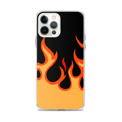 Orange Flames Clear Case