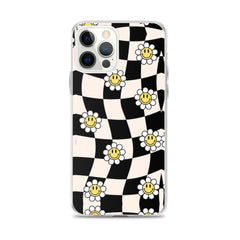 Checkered Smiling Daisies Clear Case