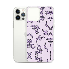 Purple Flame Clear Case