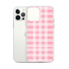 Pink Plaid Clear Case