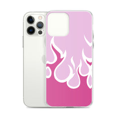 Pink Flames Clear Case