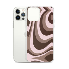 Brown Swirl Clear Case