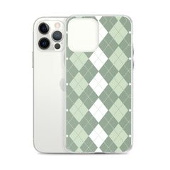 Green Argyle Clear Case