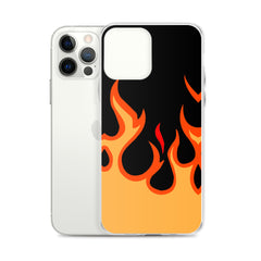 Orange Flames Clear Case