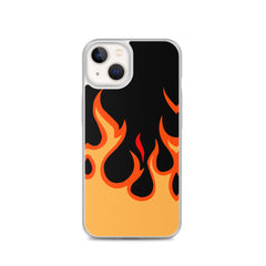 Orange Flames Clear Case