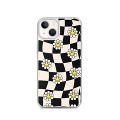 Checkered Smiling Daisies Clear Case