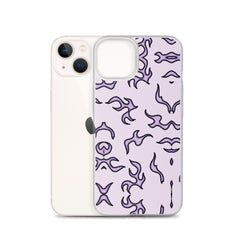 Purple Flame Clear Case